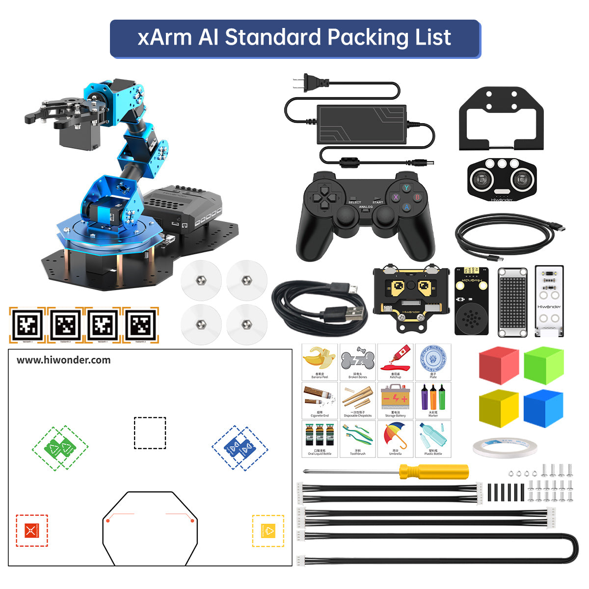 Hiwonder xArm AI Desktop Programmable Robot Arm with AI Vision & Voice Interaction, Supports Arduino, Scratch & Python, Sensor Expansion Hiwonder xArm AI Desktop Programmable Robot Arm with AI Vision & Voice Interaction, Supports Arduino, Scratch & Python, Sensor Expansion